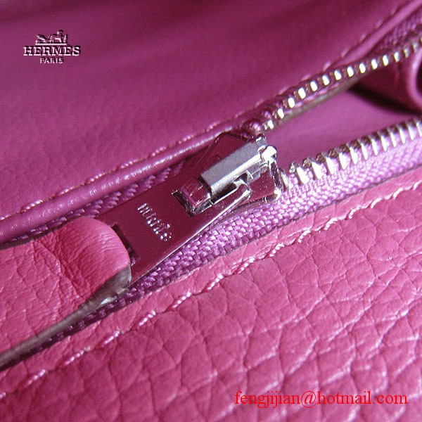 Hermes Kelly 32cm Togo Leather Bag Peachblow 6108 Silver Hardware